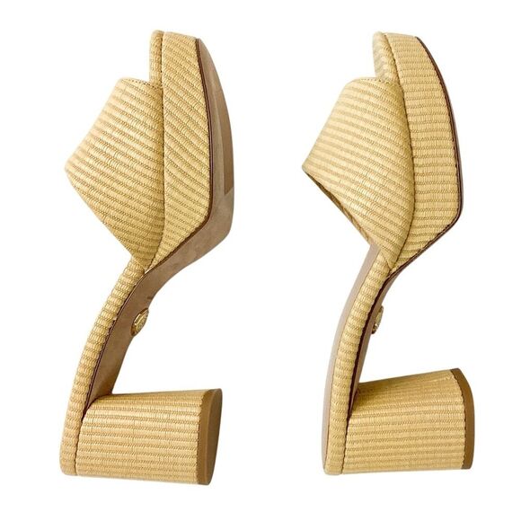 VERONICA BEARD Size 9 M Dali Woven Textured Platform Slide Sandal Raffia Shoes - Picture 4 of 10